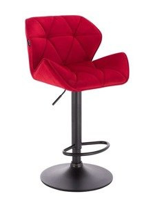 HR111W Scaun Roșu din Catifea cu Bază Neagra