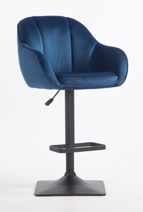HR2055KW Scaun Bleumarin din Catifea cu Bază Neagră
