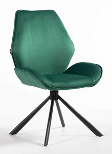HR350 BAZĂ STEA Scaun Verde din Catifea Bază Neagră