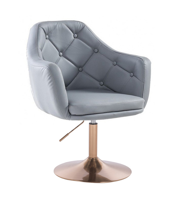 HR831N Scaun Piele Ecologica Gray cu Bază Aurie