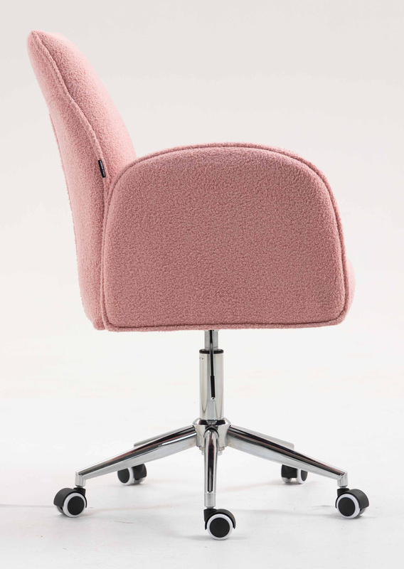 HR280K Scaun Roz Pudra Boucle cu Bază Cromata