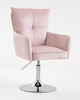 HR250N Scaun Catifea Roz Pudra Bază Cromata