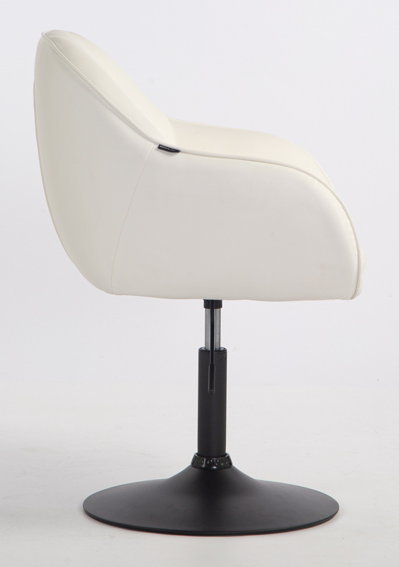 HR2055N Scaun Alb din Piele Ecologica cu Bază Neagră