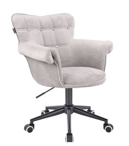 HR804CK Scaun Catifea Gray cu Bază Neagră