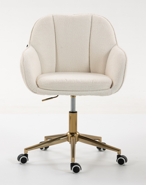 HR2055K Scaun Crem din Boucle cu Bază Aurie