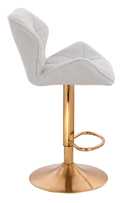 HR111W Scaun Gri Boucle cu Bază Aurie