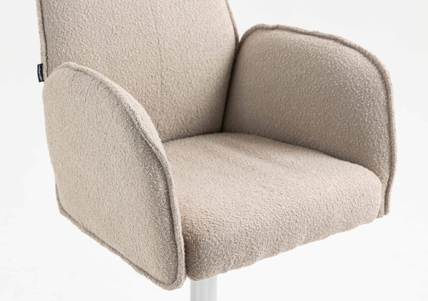 HR280W Scaun Latte Boucle cu Bază Cromata