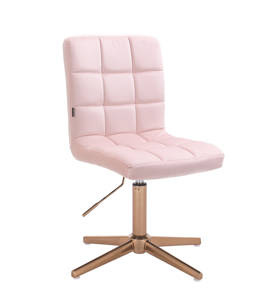 HR7009CROSS Scaun Roz Catifea cu Bază Aurie