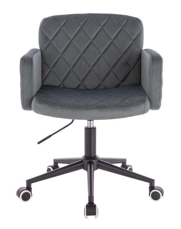 HR802K Scaun Grafit din Catifea cu Bază Neagră