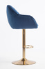 HR2055W Scaun Bleumarin din Catifea cu Bază Aurie