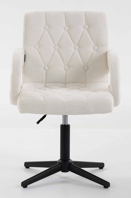 HR8404CROSS Scaun Crem Boucle cu Bază Neagră