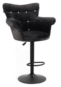 HR804CW scaun Catifea Neagră cu Bază Neagră