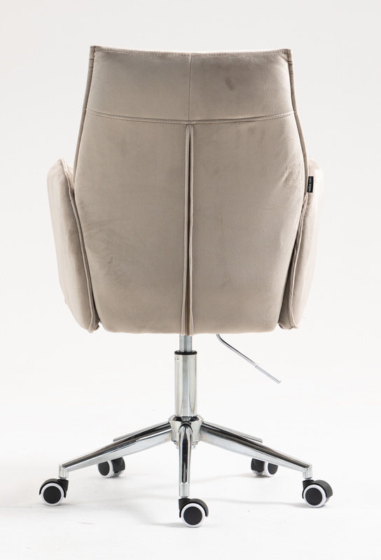 HR280K Scaun Latte din Catifea cu Bază Cromata