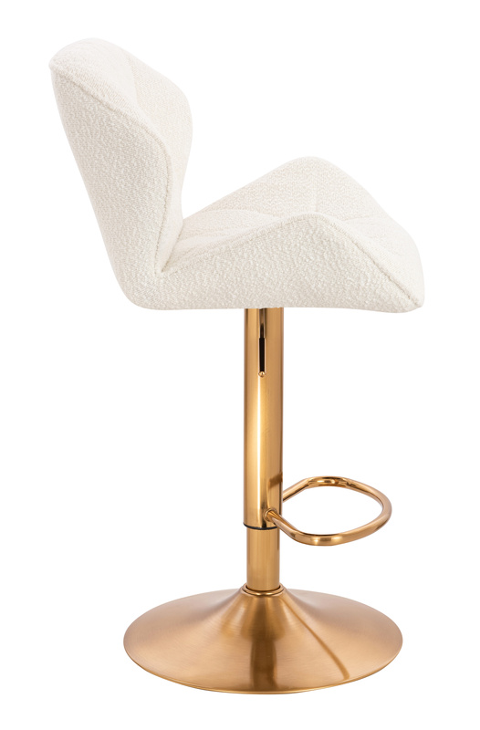 HR111W Scaun Crem Boucle cu Bază Aurie