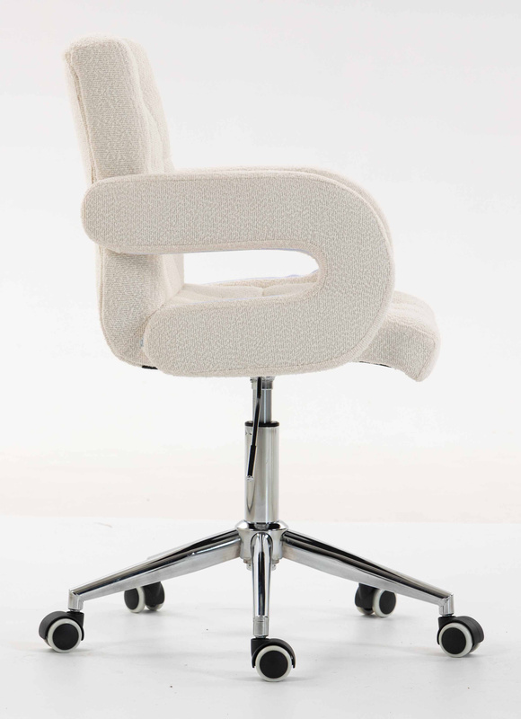 HR8404K Scaun Crem Boucle cu Bază Cromata