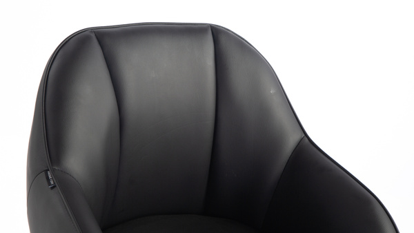 HR2055N Scaun Neagră din Piele Ecologica cu Bază Aurie