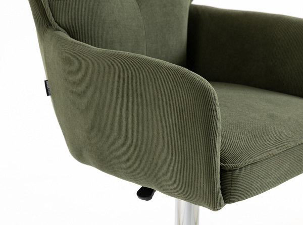 HR250W Scaun Zsályazöld Prémium Kordbársony Bază Cromata