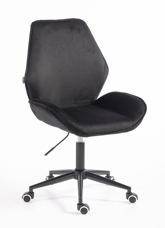 HR350K Scaun Neagră din Catifea Bază Neagră