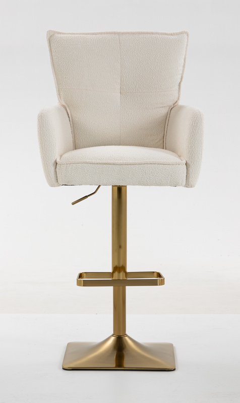 HR250KW Scaun Crem Boucle Bază Aurie