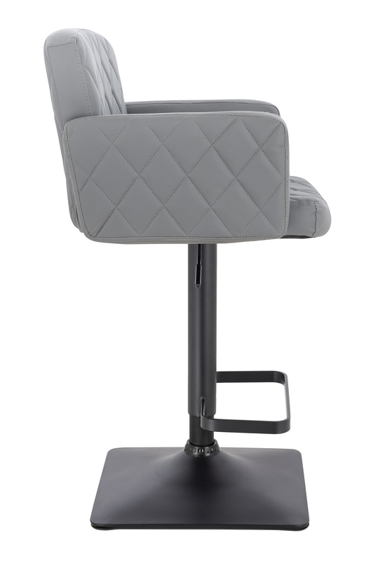 HC802KW Scaun Gri din Piele Ecologica cu Bază Neagră