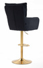 HR250W Scaun Catifea Neagră Bază Aurie