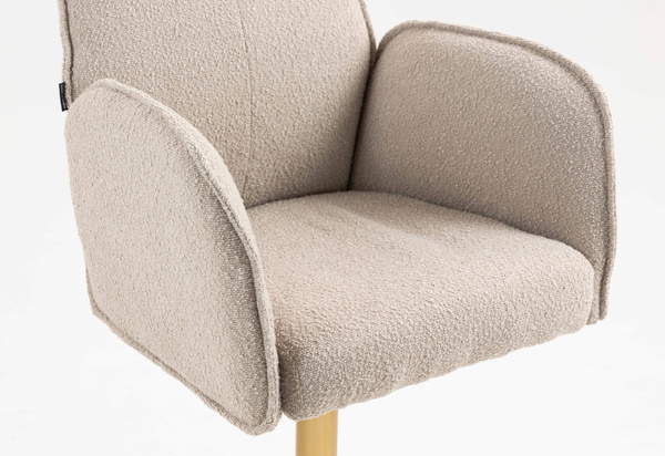 HR280W Scaun Latte Boucle cu Bază Aurie