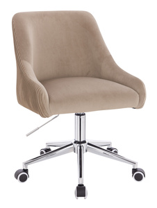 HR920K Scaun Latte din Catifea cu Bază Cromata