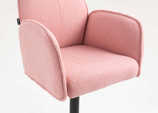 HR280W Scaun Roz Pudra Boucle cu Bază Neagră