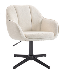 HR2055CROSS Scaun Crem din Boucle cu Bază Neagră