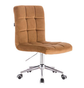 HR7009K Scaun Catifea Galben Miere cu Bază Cromata