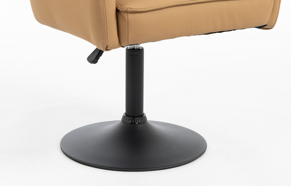 HR250N Scaun Piele Ecologică Premium Soft Culoare Caramel Bază Neagră