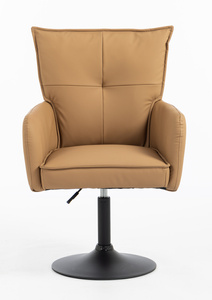 HR250N Scaun Piele Ecologică Premium Soft Culoare Caramel Bază Neagră