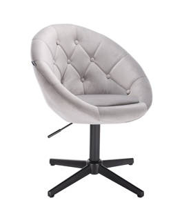 HR8516CROSS scaun Catifea Gray cu Bază Neagră