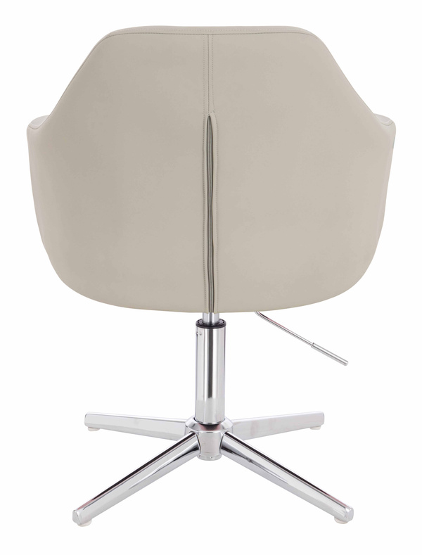 HR831CROSS Scaun Ecru Piele Ecologica Premium Soft cu Bază Cromata