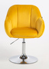HR2055N Scaun Galbenă din Catifea cu Bază Cromata