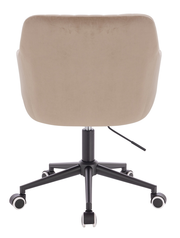 HR190K Scaun Latte din Catifea cu Bază Neagră