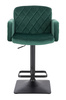 HR802KW Scaun Verde din Catifea cu Bază Neagră