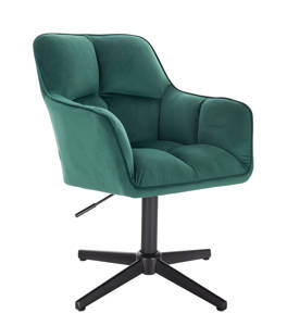 HR550CROSS Scaun Verde Catifea cu Bază Neagră