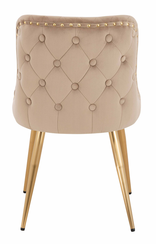 HR940 Scaun cu picioare aurii Latte din Catifea