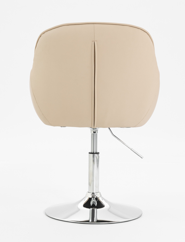 HR2055N Scaun Crem din Piele Ecologica cu Bază Cromata