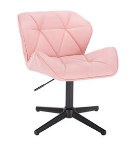 HC111CROSS Scaun Roz Piele Ecologica cu Bază Neagră