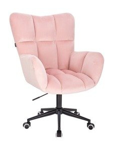 HR650K Roz Pudră Catifea Scaun Bază Neagră