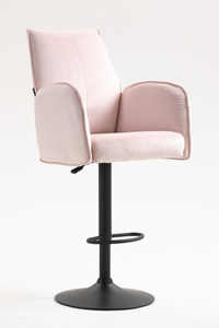 HR280W Scaun Roz din Catifea cu Bază Neagră