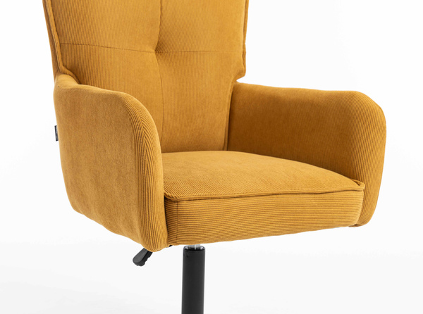 HR250CROSS Scaun Catifea Reiată Premium Ruloare Curry Galben Bază Neagră