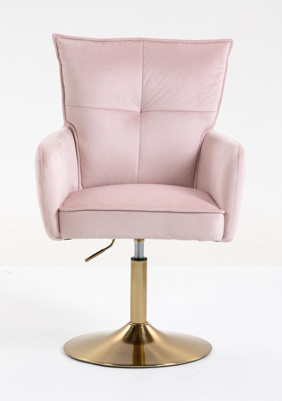 HR250N Scaun Catifea Roz Pudra Bază Aurie