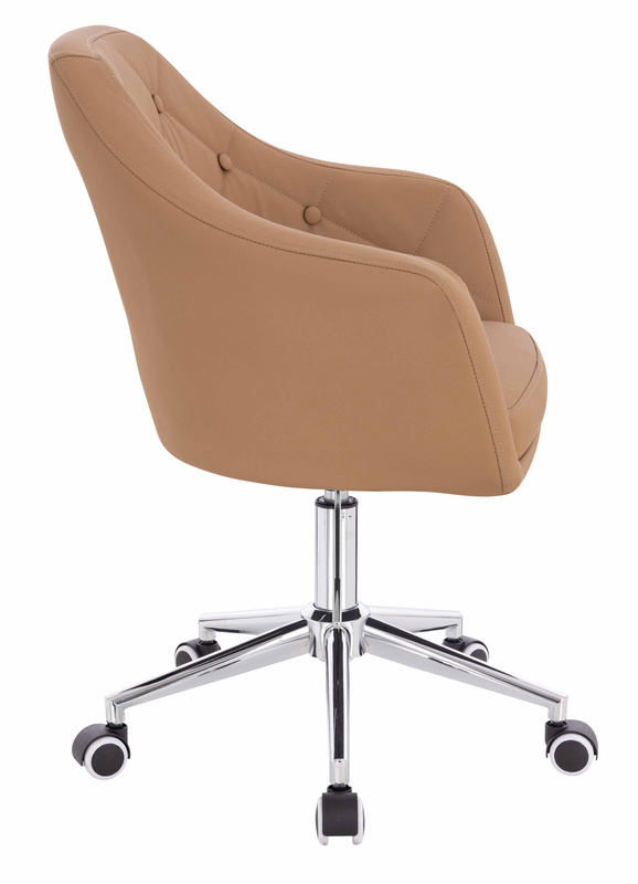 HR831K Scaun Caramel Piele Ecologica Premium Soft cu Bază Cromata