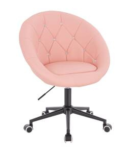 HC8516CK Scaun Roz Piele Ecologica cu Bază Neagră