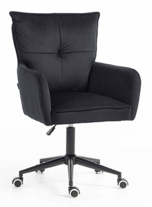 HR250K Scaun Catifea Neagră Bază Neagră