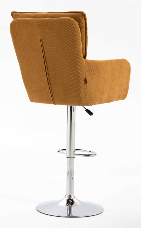 HR250W Scaun Catifea Reiată Premium Ruloare Curry Galben Bază Cromata