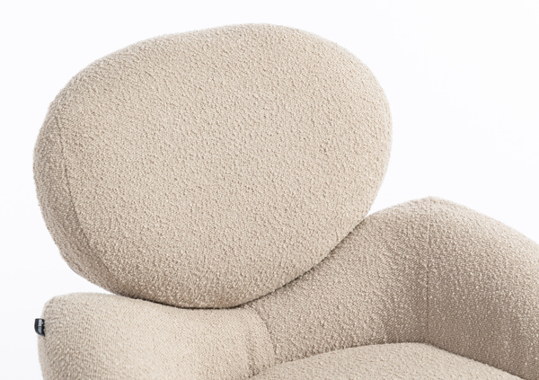 HR2045 Scaun Latte Boucle cu Bază Aurie